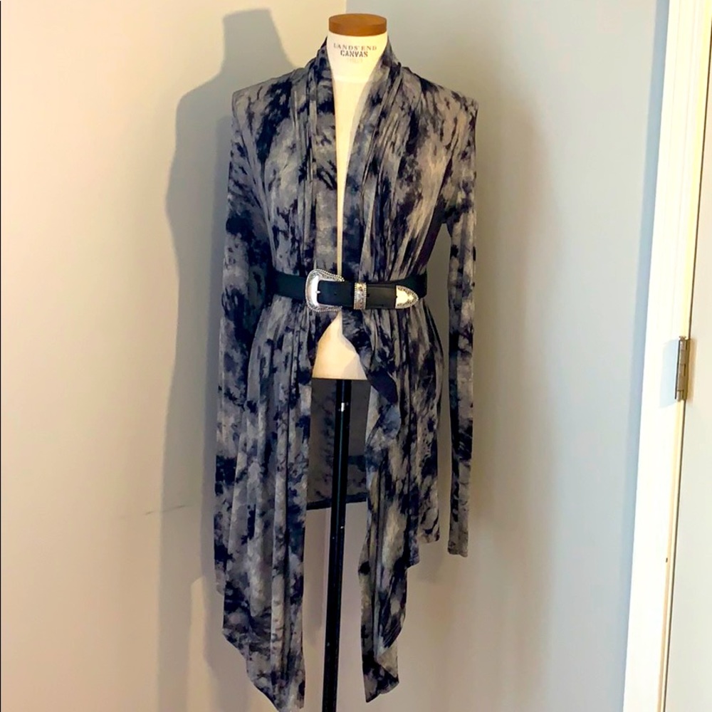 Lightweight Tie-Dye Open Cardigan